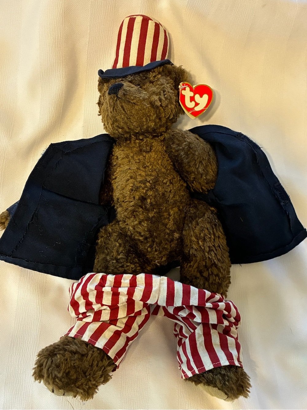 1993 Ty Attic Treasures "Samuel" Patriotic Bear dressed in an Uncle Sam costume - Picture 6 of 11